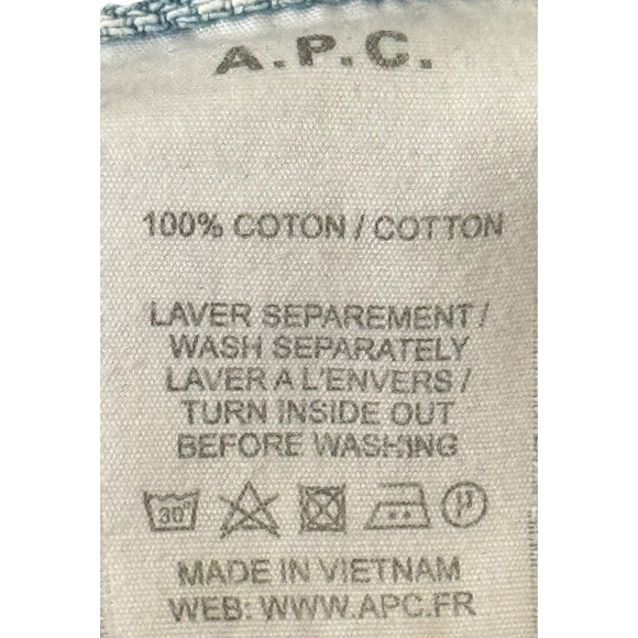 A.P.C. Women's Jeans Petite Standard Distressed Button Fly Slim Straight Leg 30 - Picture 10 of 11